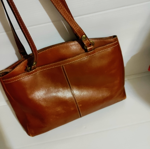 Patricia Nash~Brown Leather Poppy Satchel - Picture 2 of 12